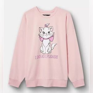 Torrid Aristocats Classic Marie Cat “I Do As I Please” Coral Blush Sweatshirt 4X